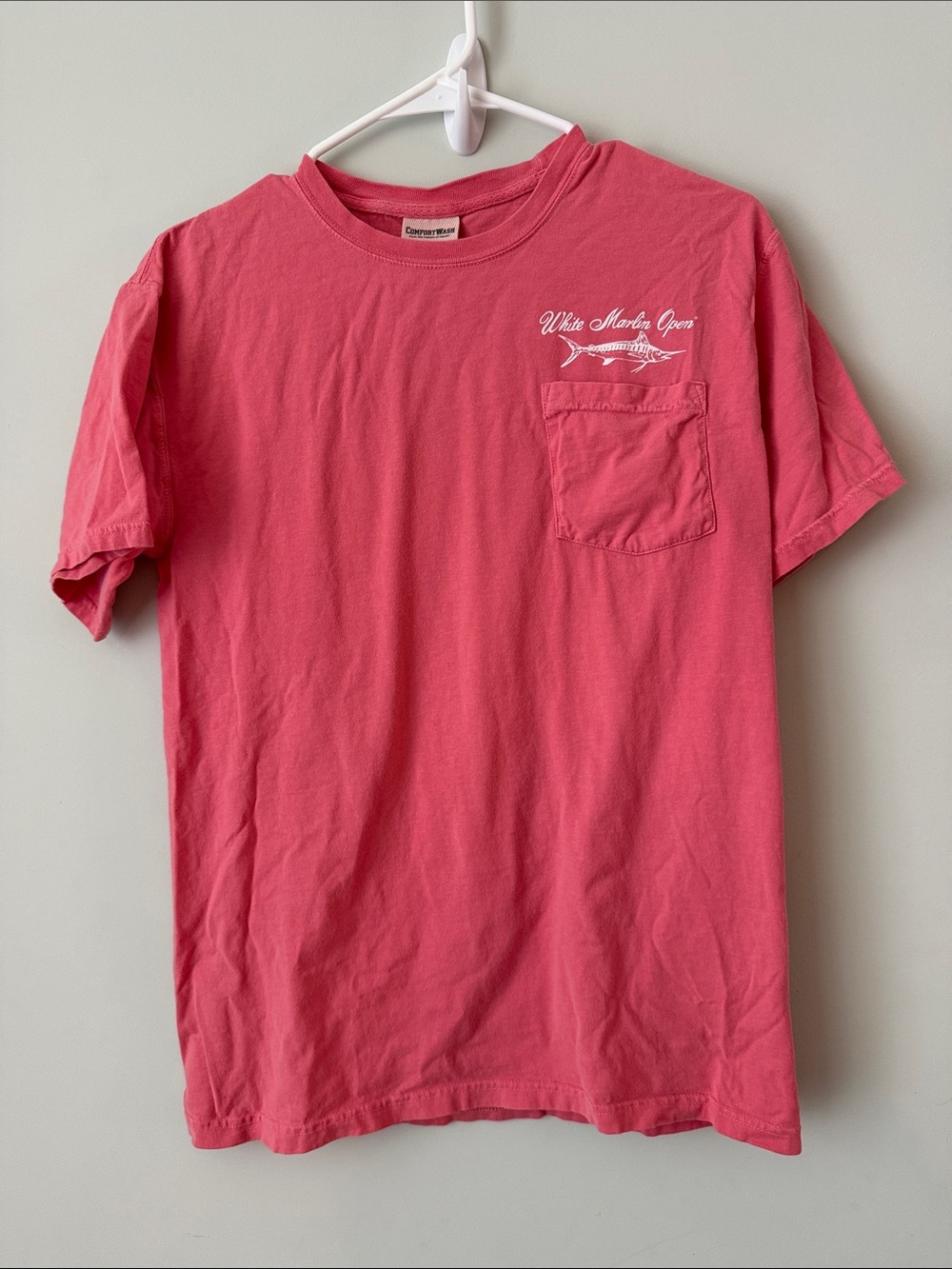 Hanes Coral Pocket Tee - 49th Annual White Marlin Open